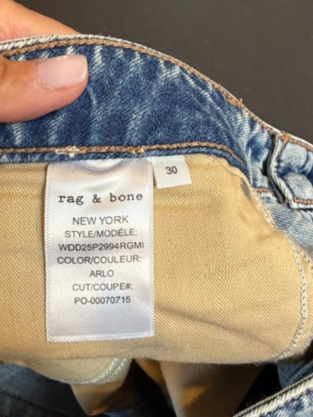 Rag & Bone The Charlie High Rise Barrel Jean, Size 30 Arlo Wash NWT - Picture 8 of 15